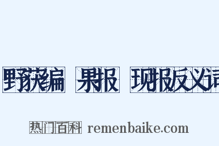 野获编·果报·现报反义词是什么意思的图片